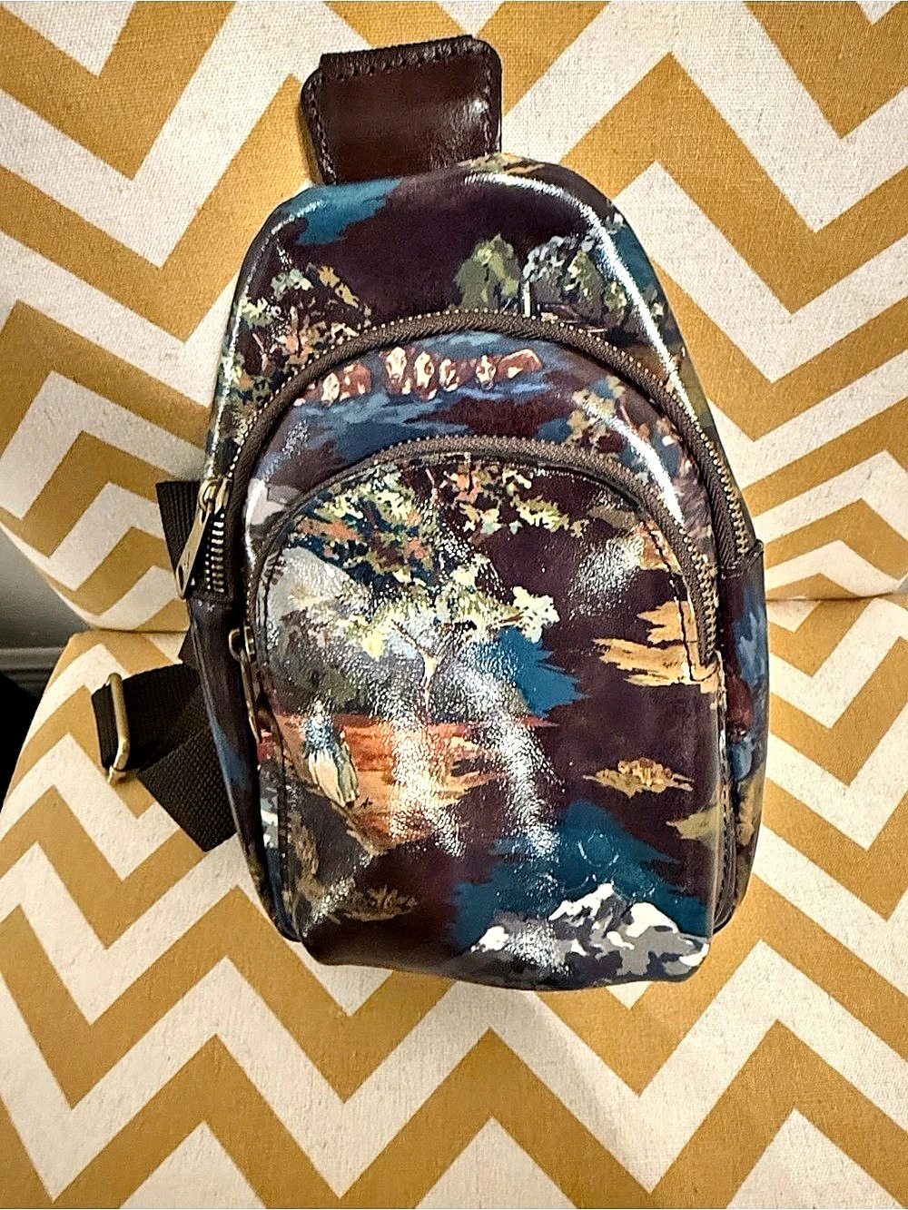 Patricia Nash Louetta Sling Montana Prairie Skies Crossbody Bag